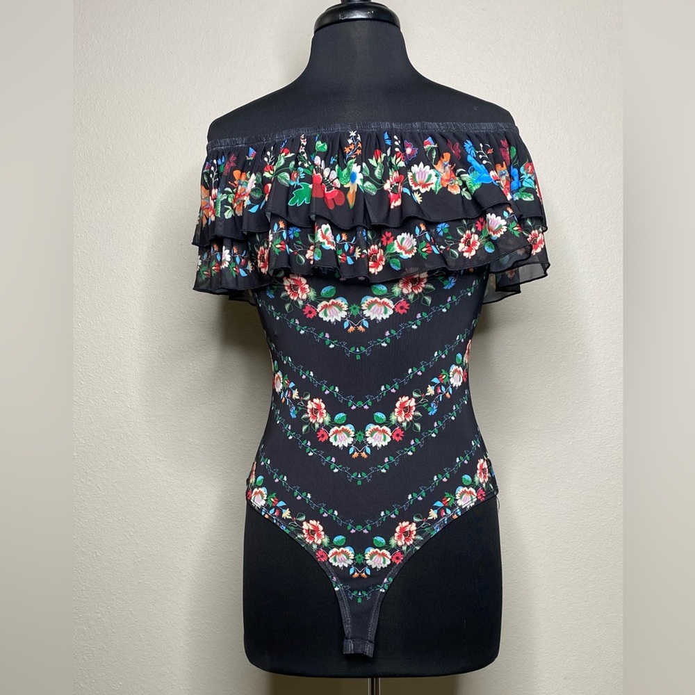 Flower sheer bodysuit size small